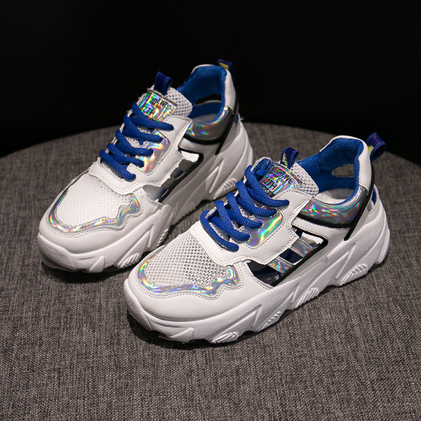 Modern női nyári tornacipő magas talppal több színben