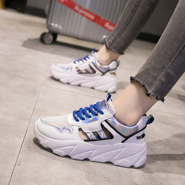 Modern női nyári tornacipő magas talppal több színben