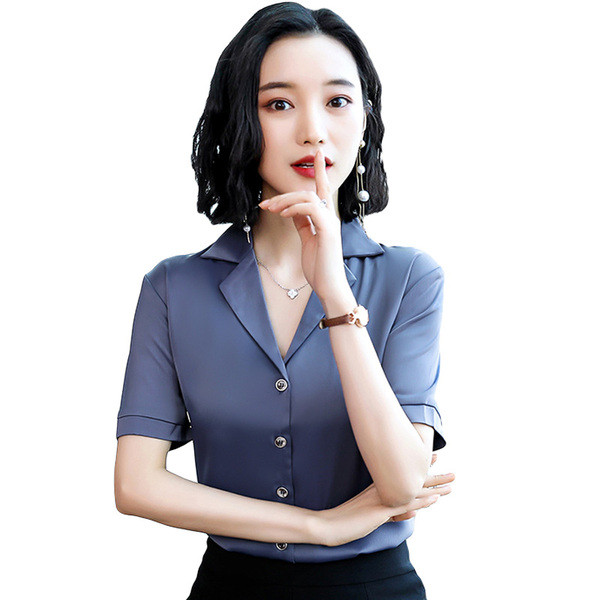 Stílusos női ing négy színben, rövid ujjakkal és gombokkal