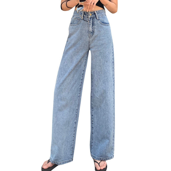 Alkalmi női farmer - széles modell, magas derékkal