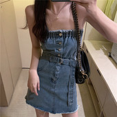 Modern női farmer ruha két színben