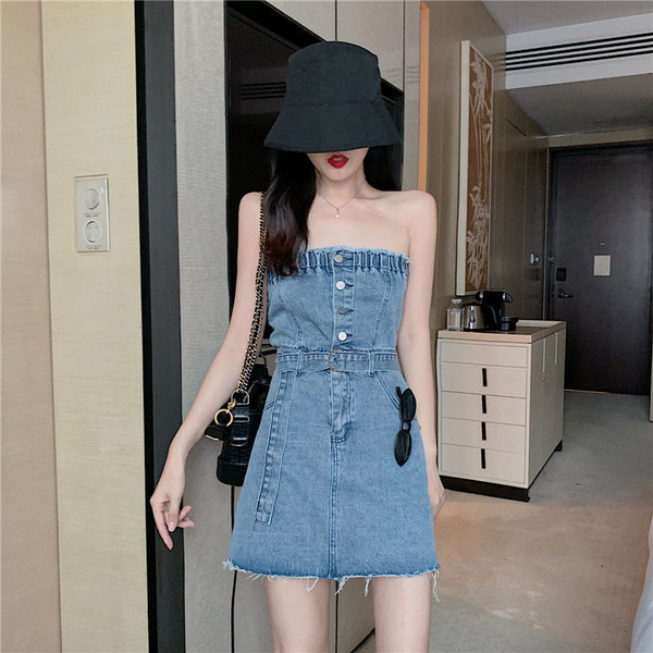 Modern női farmer ruha két színben