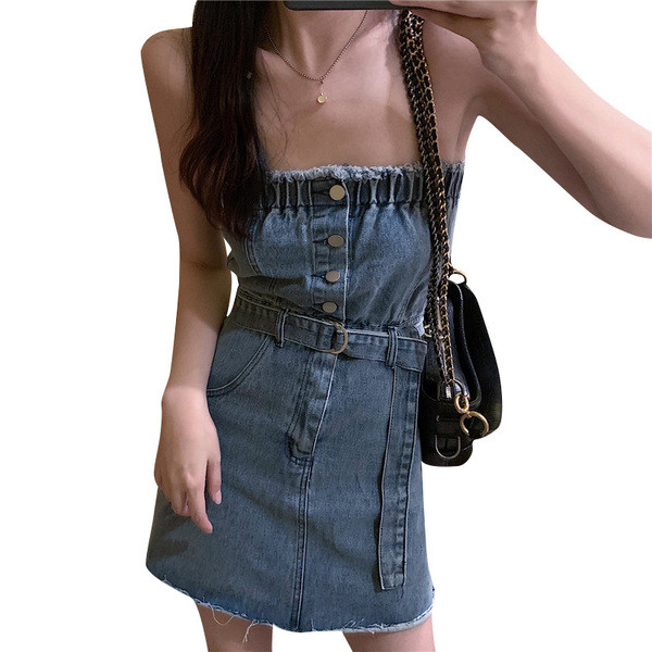 Modern női farmer ruha két színben