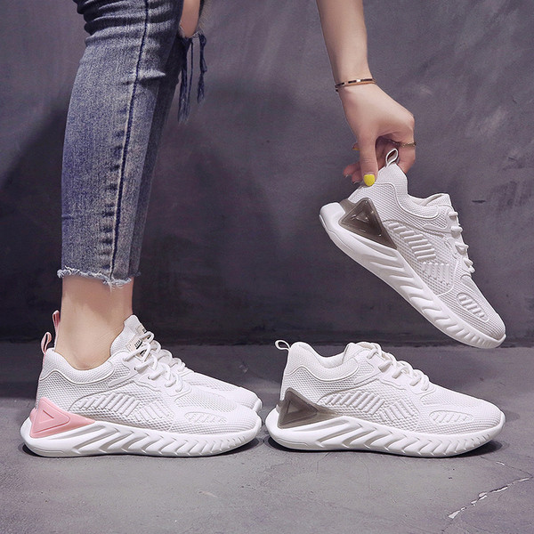 Női alkalmi sportcipő fehér fűzővel