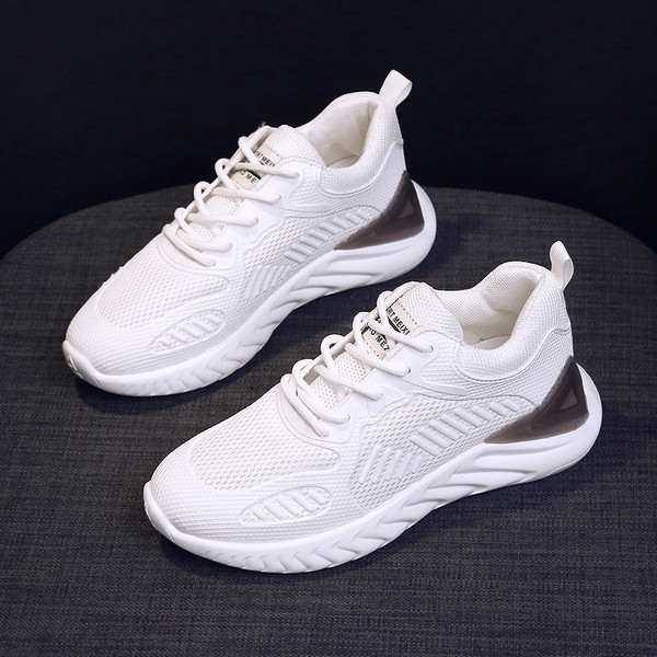 Női alkalmi sportcipő fehér fűzővel