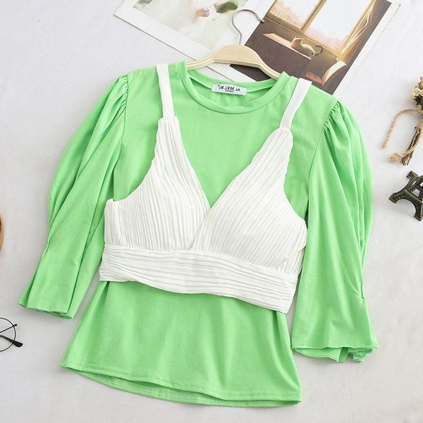 Új modell modern női blúz O-nyakkal