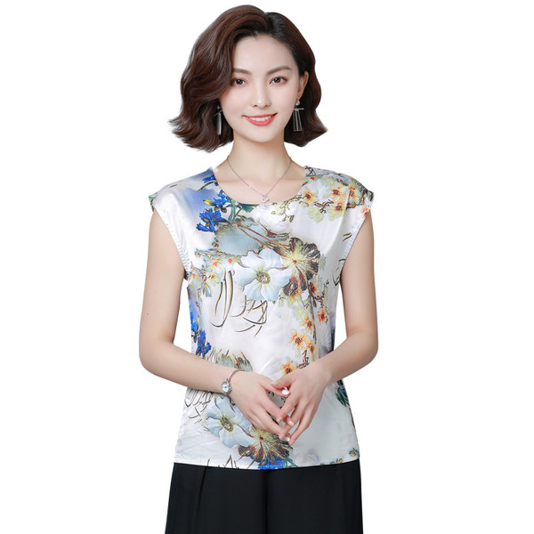 Modern női felső négy színben virágos motívumokkal