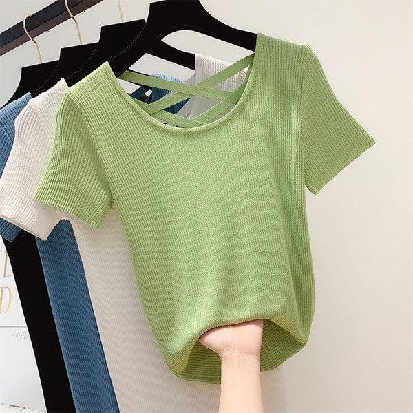 Hátul keresztkötős női blúz többféle színben