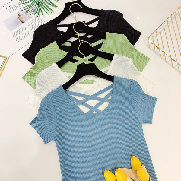 Hátul keresztkötős női blúz többféle színben