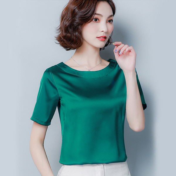 Aktuális női blúz három színben O-nyakkal