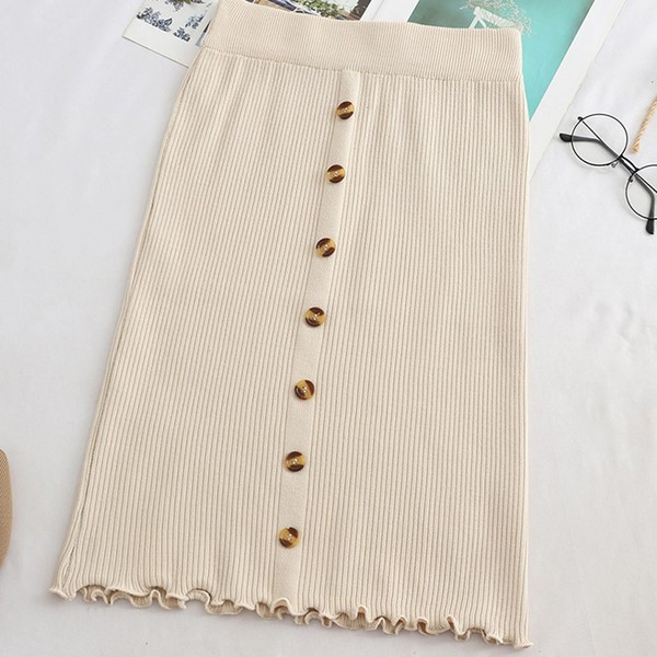 Alkalmi női szoknya gombokkal - négy színben