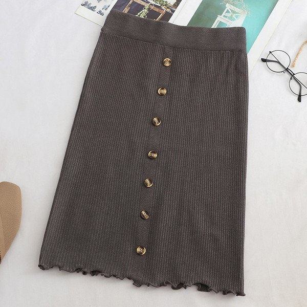 Alkalmi női szoknya gombokkal - négy színben