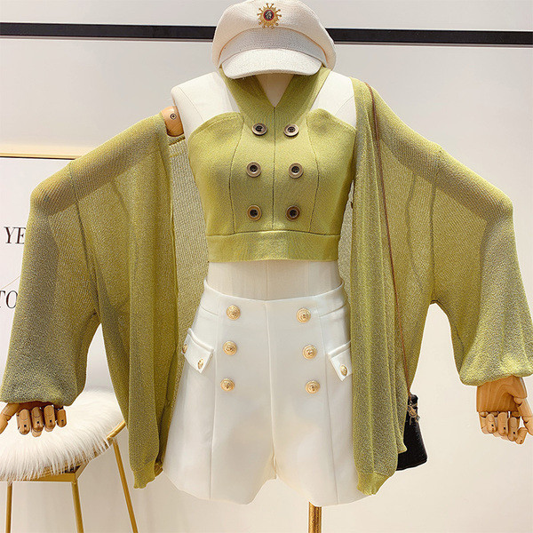 Női felső + mellény szett három színben