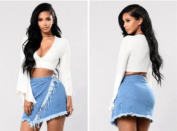 Aktuális női rövid szoknya kék színben