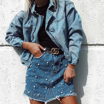 Aktuális női rövid szoknya kék színben