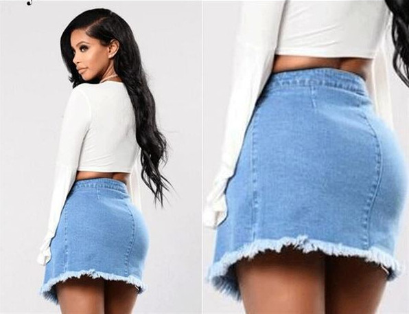 Aktuális női rövid szoknya kék színben