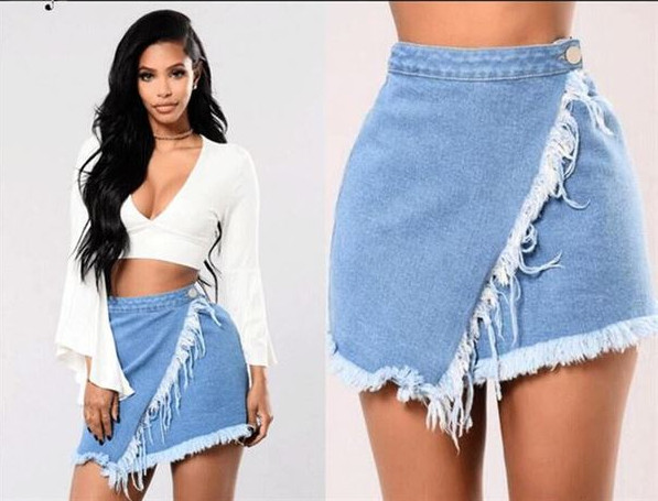 Aktuális női rövid szoknya kék színben