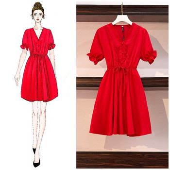 Stílusos női ruha rövid ujjú és megkötős három színben