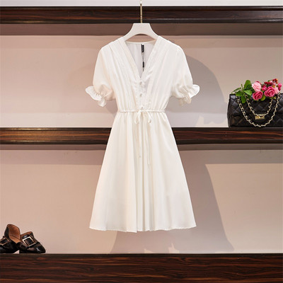 Stílusos női ruha rövid ujjú és megkötős három színben