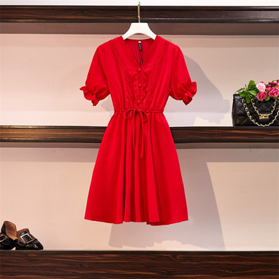 Stílusos női ruha rövid ujjú és megkötős három színben