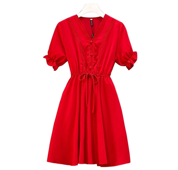 Stílusos női ruha rövid ujjú és megkötős három színben