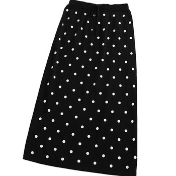 Modern női pöttyös szoknya fehér, zöld és fekete színekben