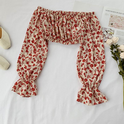 Rövid női blúz, hosszú ujjal, négy színben