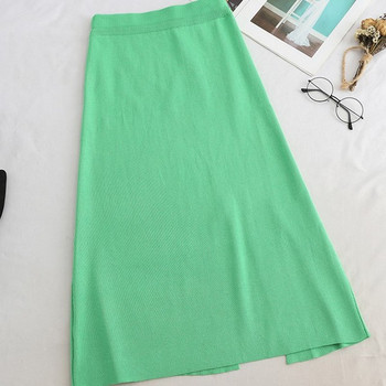 Modern női szoknya hasítékkal, négy színben