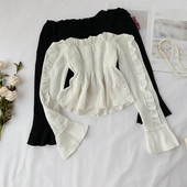 Modern női blúz fehér és fekete színben