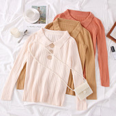 Új modell női pulóver klasszikus gallérral több színben