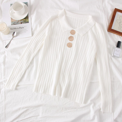 Új modell női pulóver klasszikus gallérral több színben