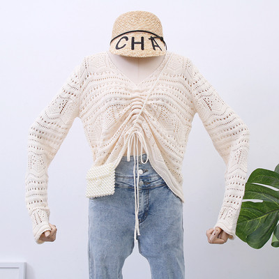 Modern női pulóver V-nyakkal - többféle színben