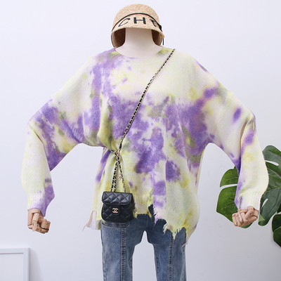 Színes női pulóver O-nyakkal, három színben