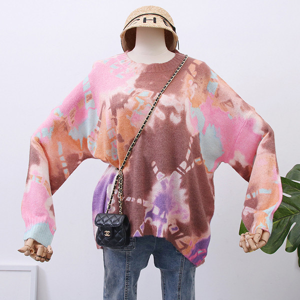 Színes női pulóver O-nyakkal, három színben