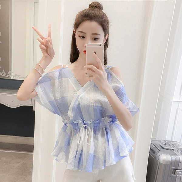 Modern női blúz két színben, leesett ujjakkal