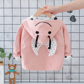 Rózsaszín, sárga és bézs színű kapucnis gyerekkabát lányoknak