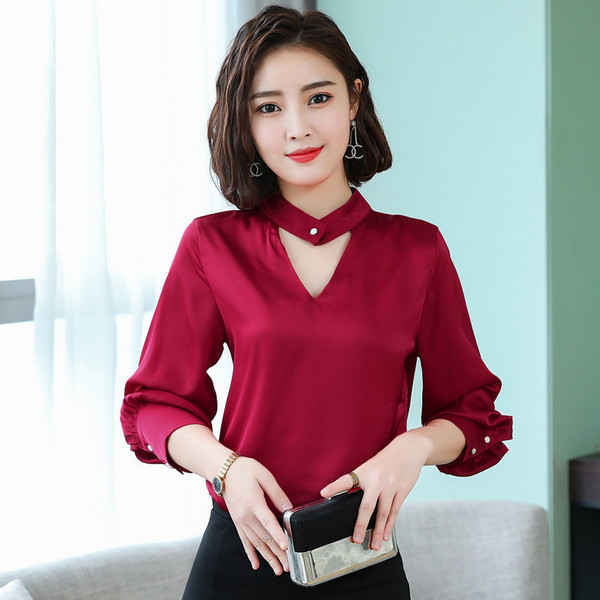 Női póló hosszú ujjal, négy színben