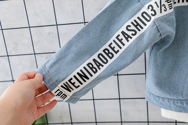 Gyermek farmer dzseki gombokkal fiúknak kék színben