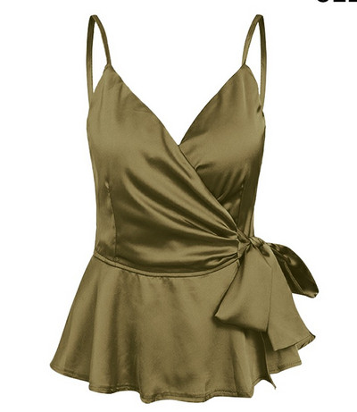 Stílusos női felső, vékony pántokkal és nyakkendőkkel több színben