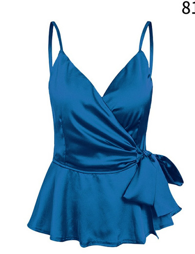 Stílusos női felső, vékony pántokkal és nyakkendőkkel több színben