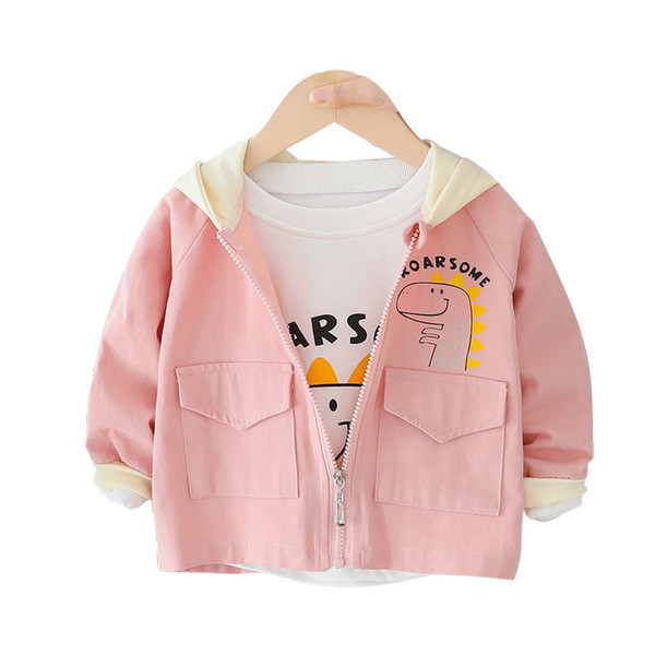 Gyerek dzseki fiúknak kapucnival sárga, rózsaszín és lila színben