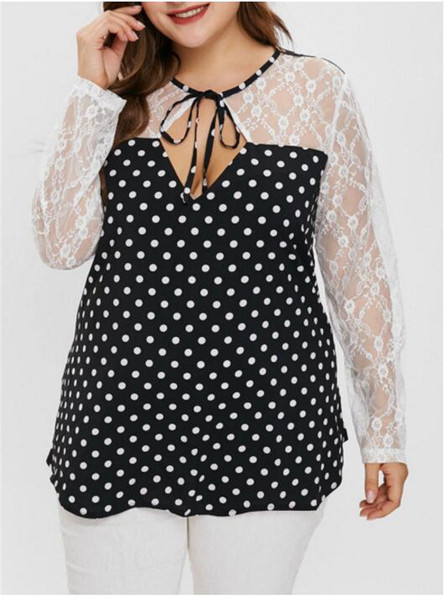 Bluză de damă modernă cu dantelă alb-negru