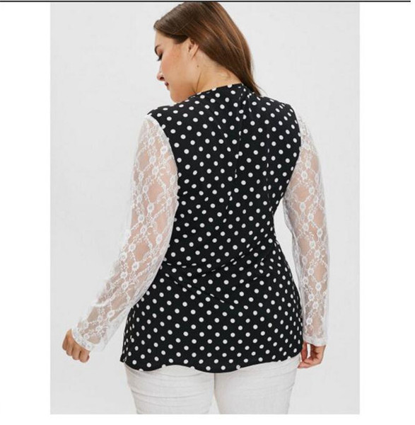 Bluză de damă modernă cu dantelă alb-negru