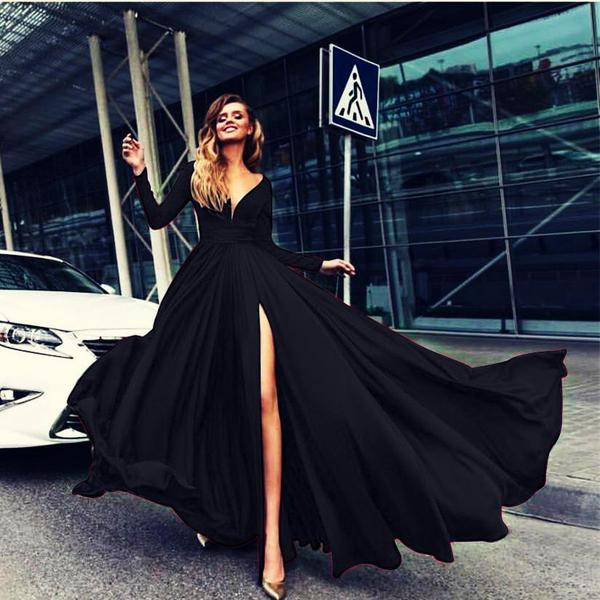 Stílusos női ruha - szabású, hosszú ujjú modell