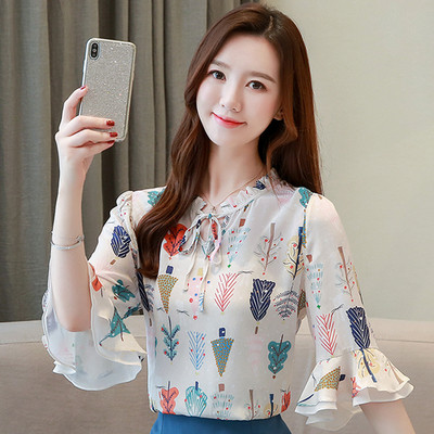 Aktuális női ing fehér színben, 3/4-es ujjal