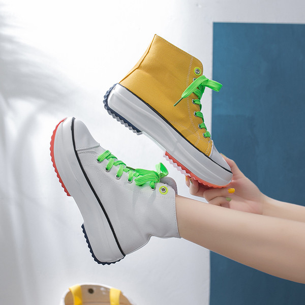 Tenisi casual dama cu talpa inalta in patru culori