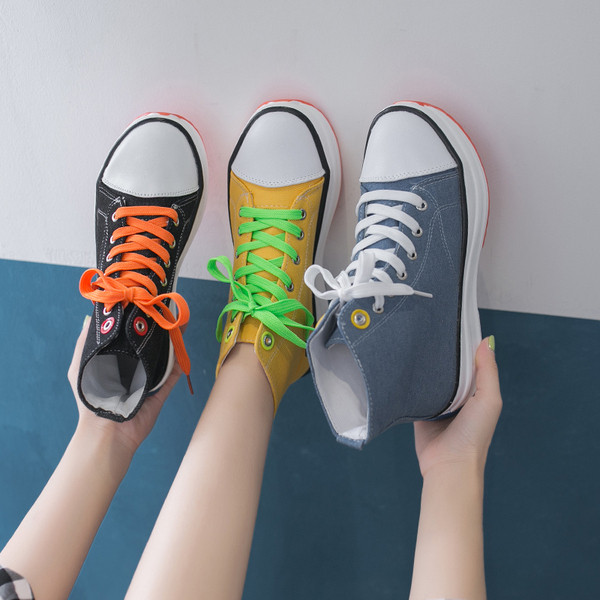 Tenisi casual dama cu talpa inalta in patru culori