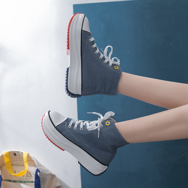 Tenisi casual dama cu talpa inalta in patru culori