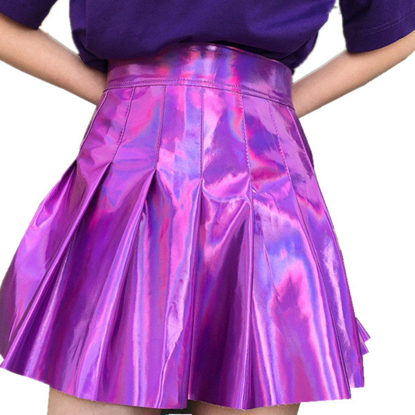 Fusta scurta de dama moderna in doua culori cu talie inalta