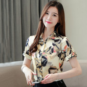 Aktuális női rövid ujjú ing virágos motívumokkal